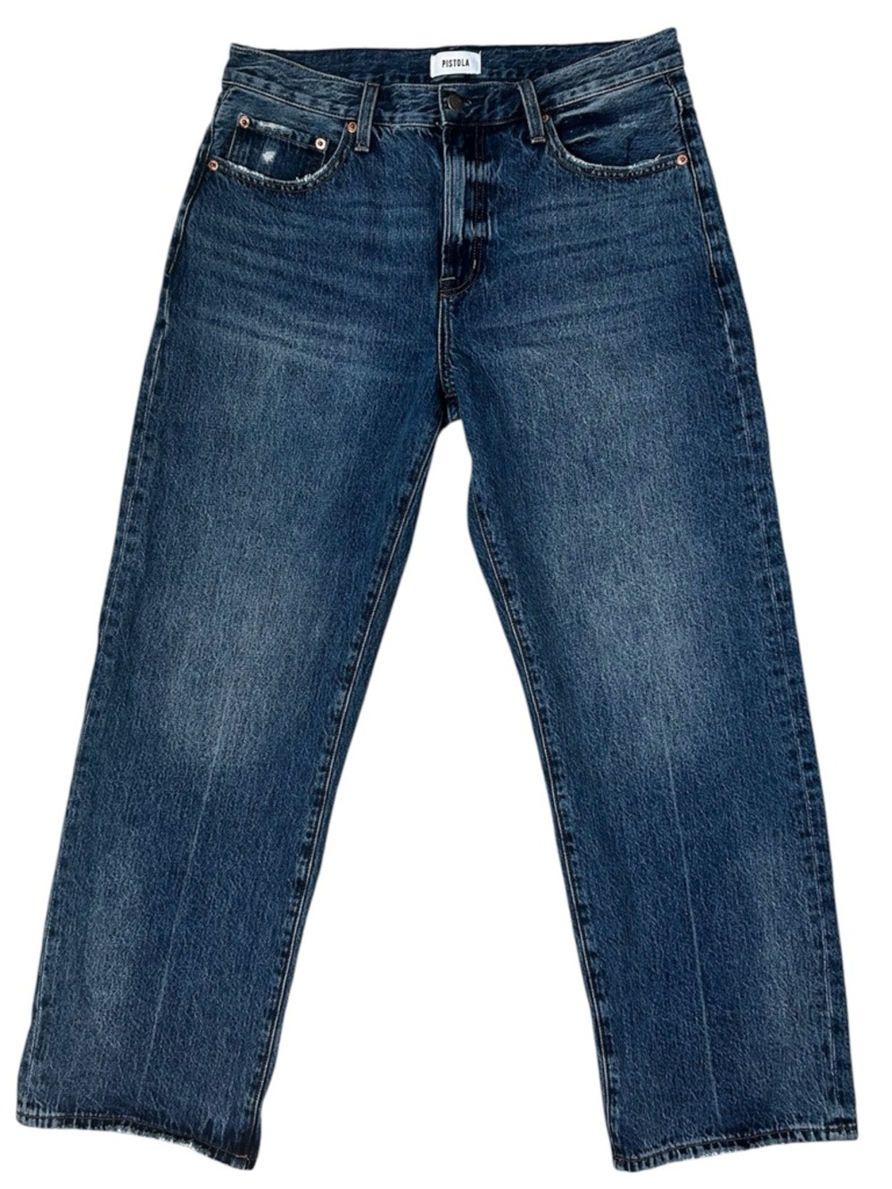 Pistola Lexi Mid-Rise Bowed Straight-Leg Jeans in Artisan Wash Size 30 - Picture 4 of 9